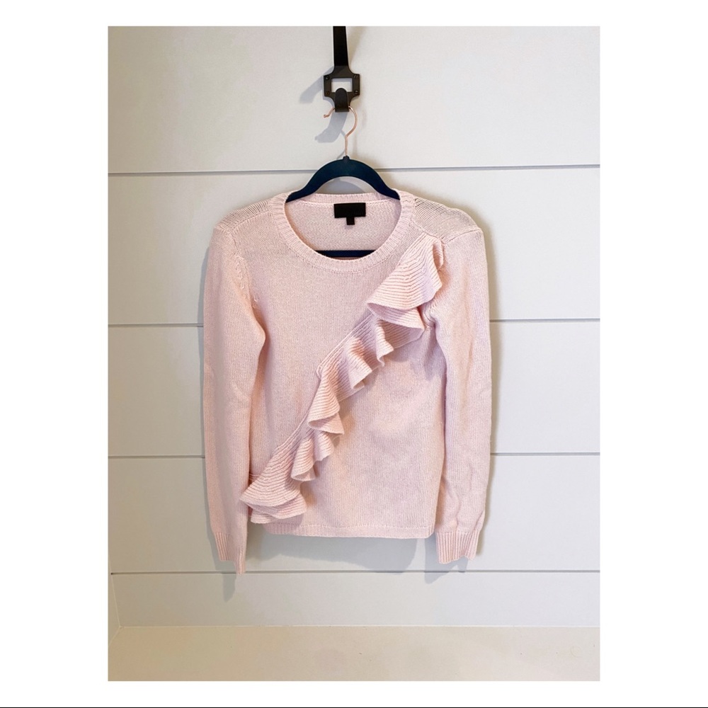 Intermix crew neck ruffle sweater. Size small.
